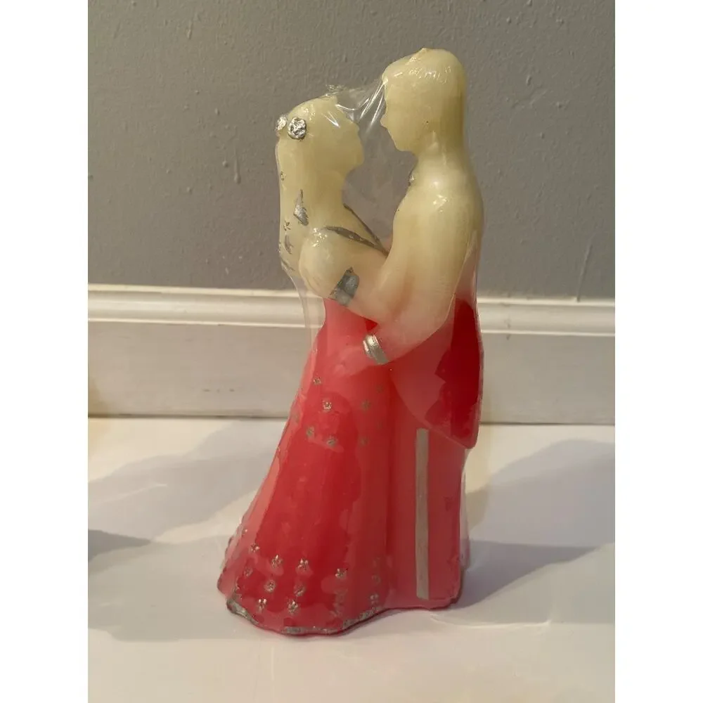 🕯️ Vintage Kameyama Wedding Couple Candles Lot of 2 New Malaysia Bride Groom